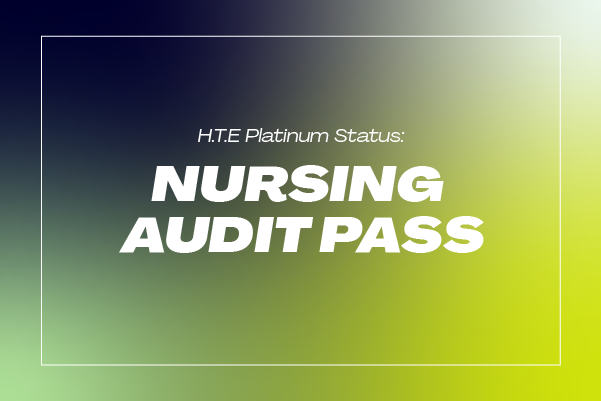 View Platinum Status achieved in HTE Nursing Framework Audit